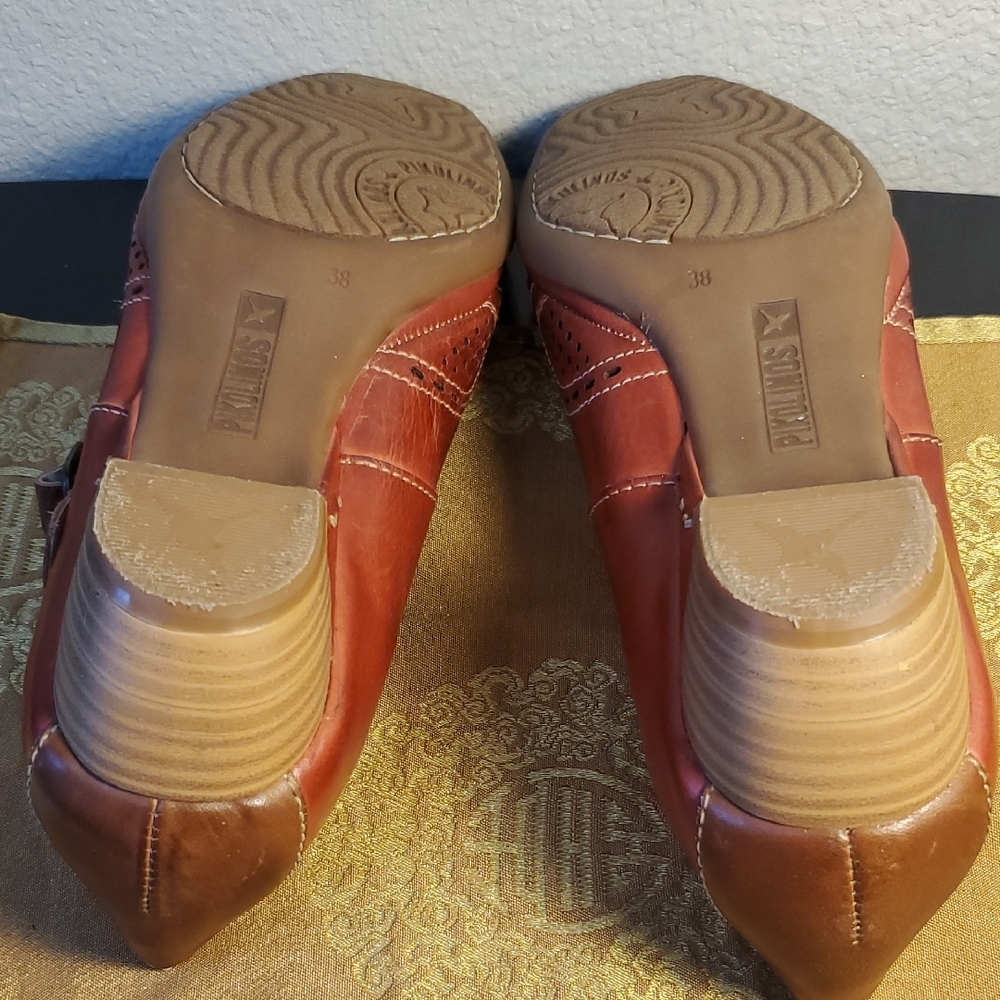 🦋NIB Pikolinos Red Leather Mary Jane Shoes - Picture 14 of 16